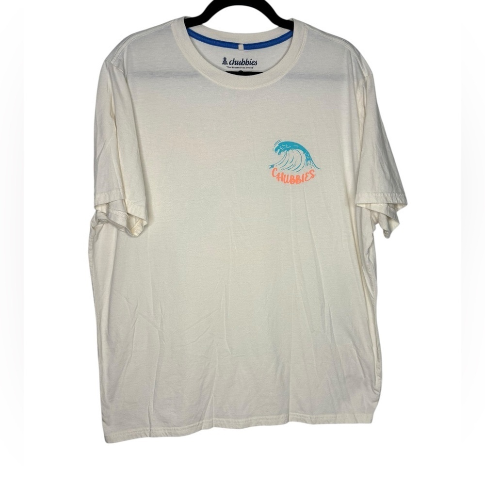 Men’s Chubbies Lost In Paradise T-shirt Ivory Cream Size XL Surf Activewear